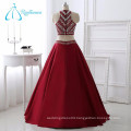 A-Line Floor Length Sleeveless Crystal Sexy Red Sequins Evening Dress